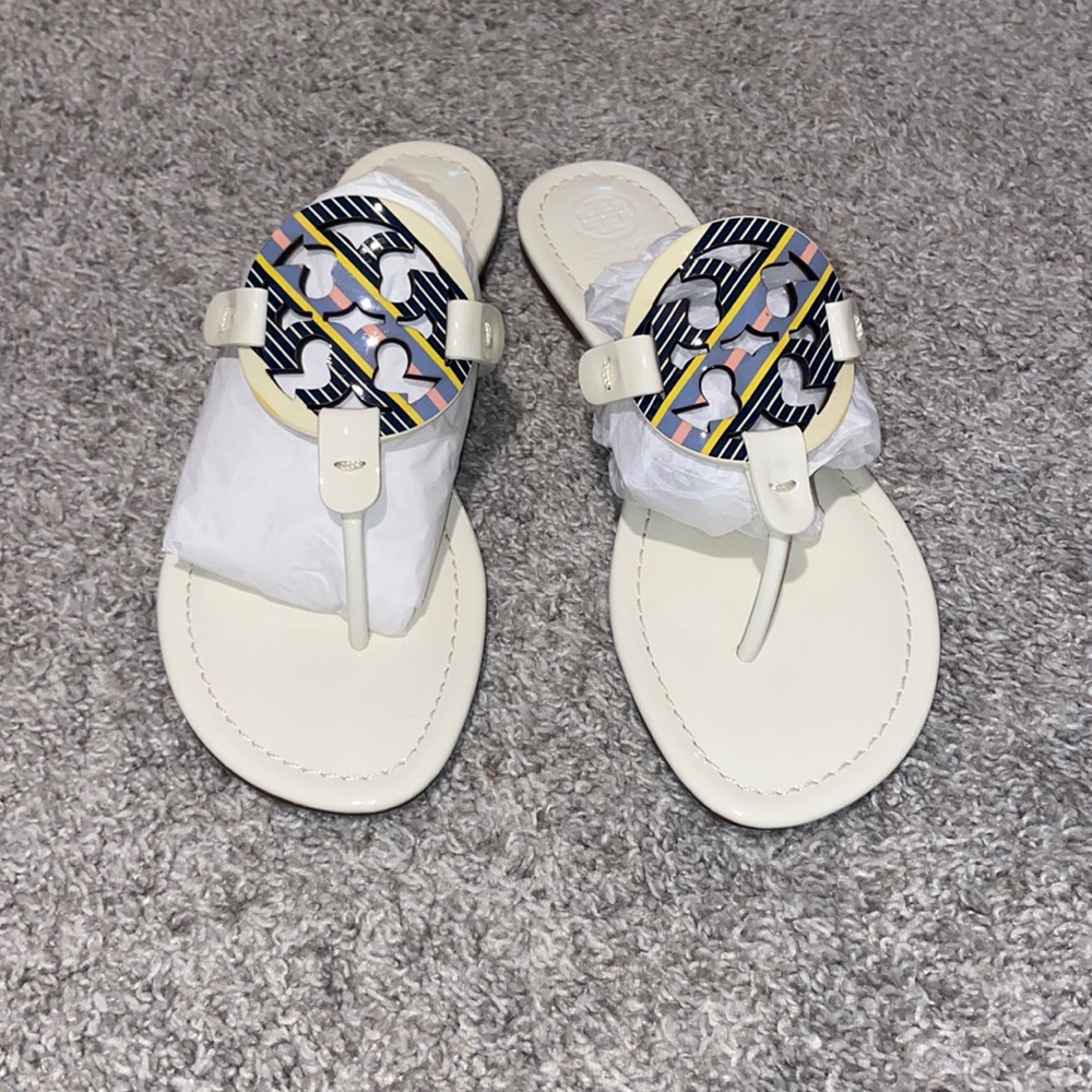 Tory Burch White Patent Leather Sandal